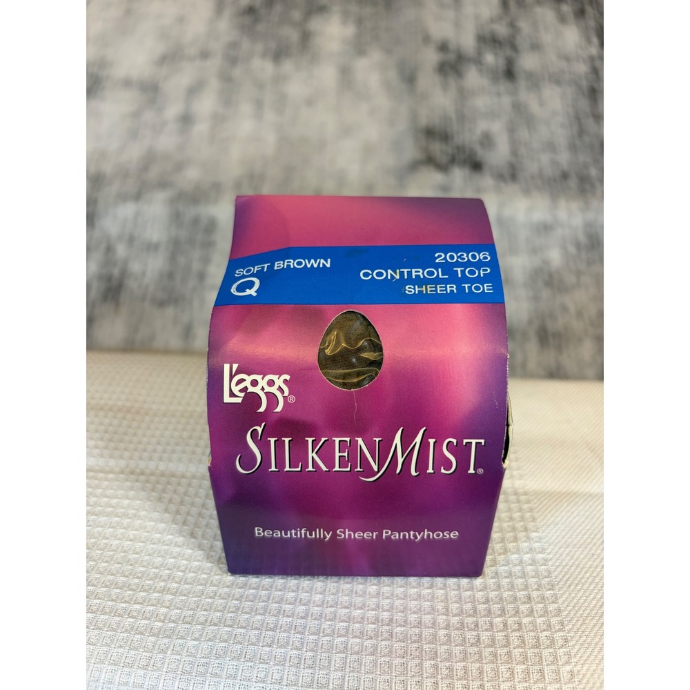 L'eggs Silken Mist Sheer Pantyhose Soft Brown Control Top Size Q 20306 NEW